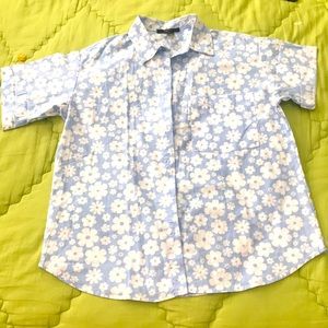 Women Woven Shirt Sky Blue/ Cream